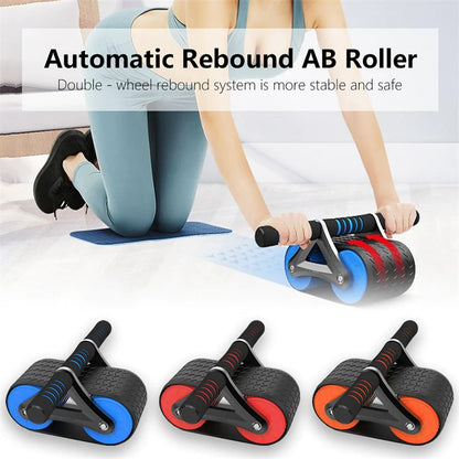 Double Wheel Abdominal Roller - Automatic Rebound Ab Wheel for Home Gym & Core Training for Men & Women