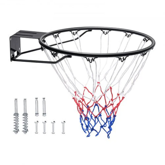 VEVOR Heavy Duty Basketball Rim - Wall & Door Mounted Flex Rim Goal with Net & Double Spring - Perfect for Indoor & Outdoor Play for Kids & Adults