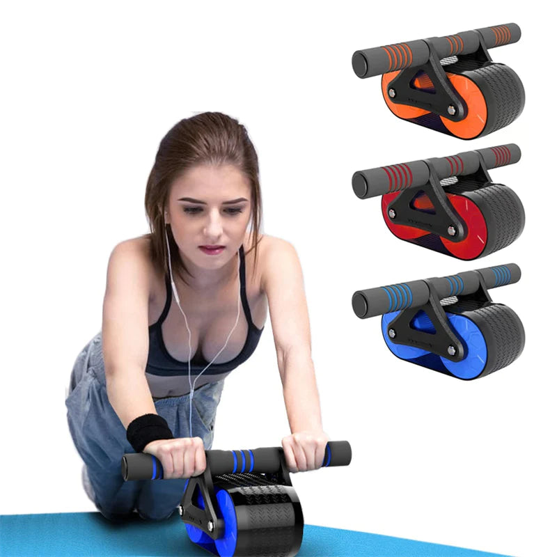 Double Wheel Abdominal Roller - Automatic Rebound Ab Wheel for Home Gym & Core Training for Men & Women